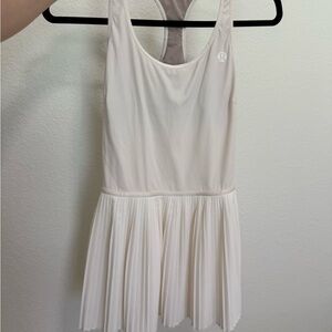 Lululemon White Pleated Tennis Dress